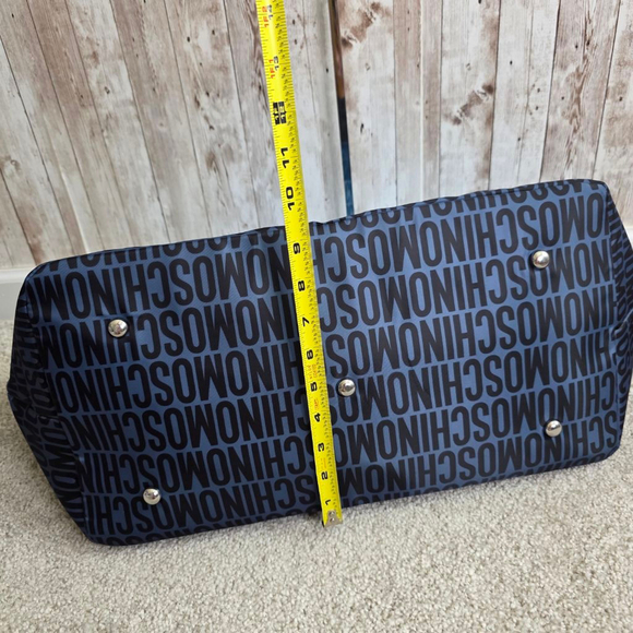 Moschino Blue Black Gradient Logo Duffel Travel Bag - Picture 7 of 8